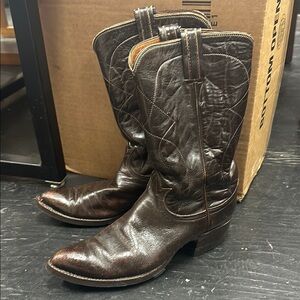 Woman’s Tony Lama Brown Leather Cowboy Boots